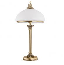 Messina lampka gabinetowa 1x60W max E27 patyna / biały klosz